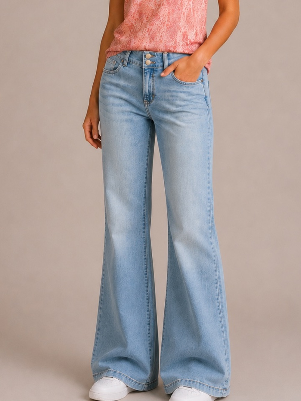 Altar'd State Light Blue High-Rise Flare Jeans